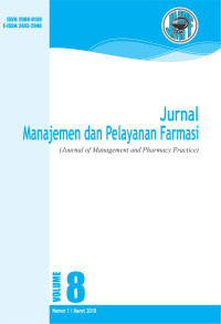 Jurnal Manajemen dan Pelayanan Farmasi Volume 8 Nomor 1