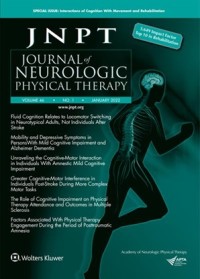 Image of JNPT : Journal of Neurologic Physical Therapy Volume 47 Issue 1