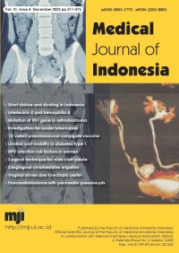 Image of Medical Journal of Indonesia Volume 31 Issue 4