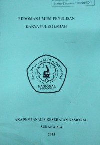 Image of Pedoman Umum Penulisan Karya Tulis Ilmiah