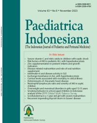 Image of Paediatrica Indonesiana (The Indonesian Journal of Pediatrics and Perinatal Medicine) Volume 63 Issue 6