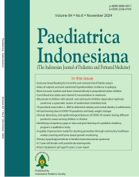 Image of Paediatrica Indonesiana (The Indonesian Journal of Pediatrics and Perinatal Medicine) Volume 64 Issue 6