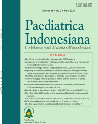 Image of Paediatrica Indonesiana (The Indonesian Journal of Pediatrics and Perinatal Medicine) Volume 65 Issue 3