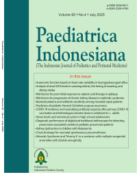 Image of Paediatrica Indonesiana (The Indonesian Journal of Pediatrics and Perinatal Medicine) Volume 65 Issue 4