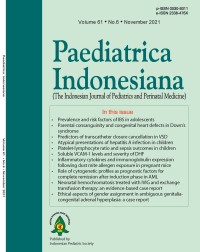 Image of Paediatrica Indonesiana : The Indonesian Journal of Pediatrics and Perinatal Medicine Volume 61 Issue 6