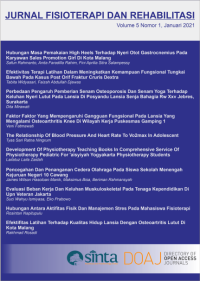 Image of Jurnal Fisioterapi dan Rehabilitasi Volume 5 Nomor 1