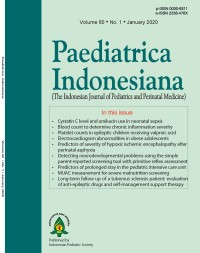 Image of Paediatrica Indonesiana : The Indonesian Journal of Pediatrics and Perinatal Medicine Volume 60 Issue 1